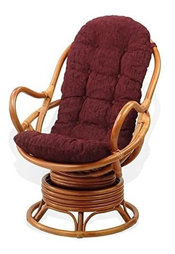 Lounge Swivel Rocking Java Chair Rattan Wicker Handmade W/da