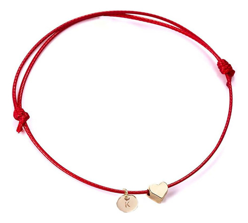 Pulsera Hifunny De 26 Letras K De Hilo Rojo, Pulsera Con Alf