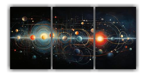 90x45cm Cuadro Decorativo Abstracto De Alineación Celestial
