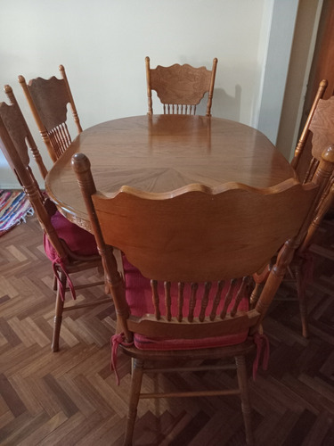 Juego De Comedor Extensibles,madera Cedro, Muy Buen Estado