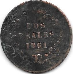 Moneda Provincia Buenos Aires Año 1861 2 Reales Buena+