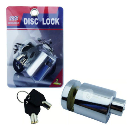 Candado Para Freno Disco Mini Redondo Cromado Con 2 Llaves