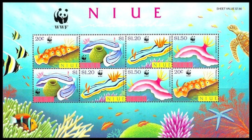 Fauna - Wwf - Moluscos - Niue - Hojita Mint