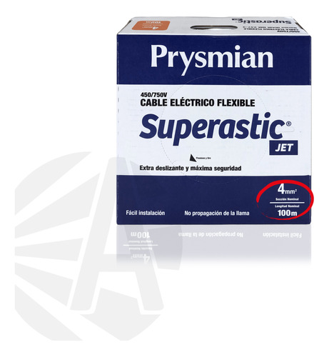 Cable 4mm Unipolar Superastic Pirelli Prysmian X100mts