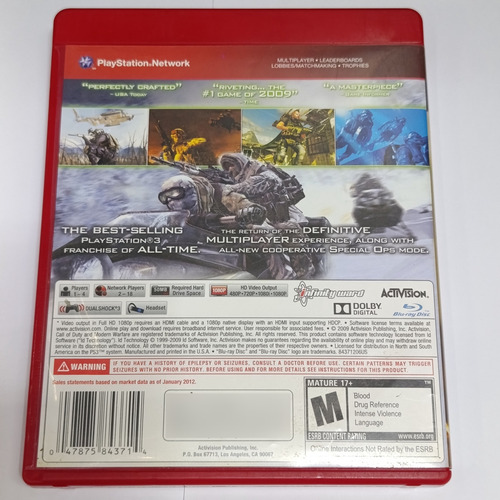 Call Of Duty: Modern Warfare 2 Ps3 / Longaniza Games (Reacondicionado)