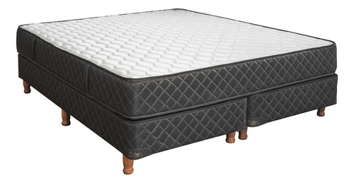 Sommier Europea Fisher Espuma Dorado Queen de 190cmx160cm  negro y blanco con base dividida