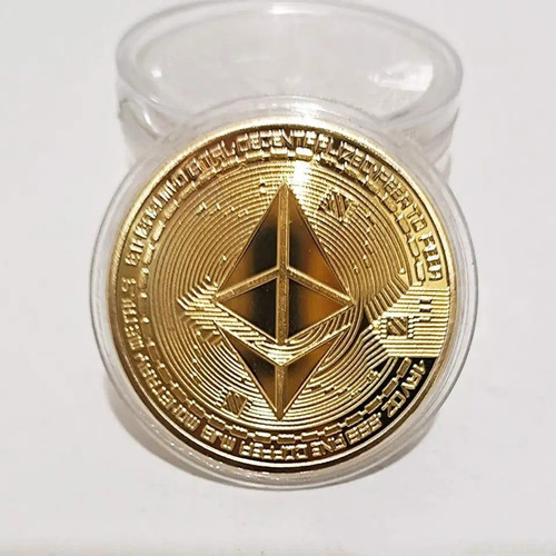 Pack De 5 Moneda De Ethereum En Dorado - Colección Exclusiva