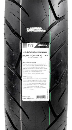 Llanta Mitas Custom Force 150/80 B16 Rear Iron