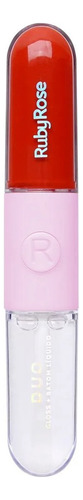 Batom Liquido Gloss Duo - Cor D01 - Hbf5681-1 - Ruby Rose