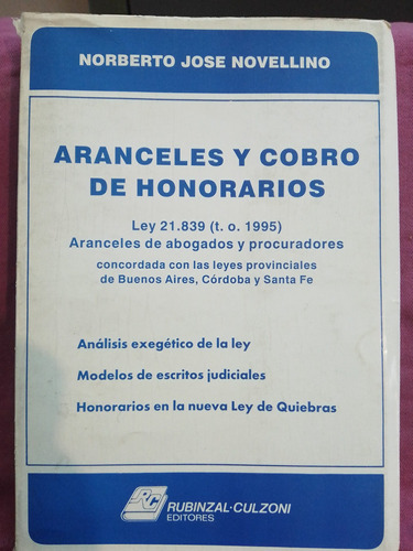 Aranceles Y Cobro De Honorarios - N. Novellino / Rubinzal S