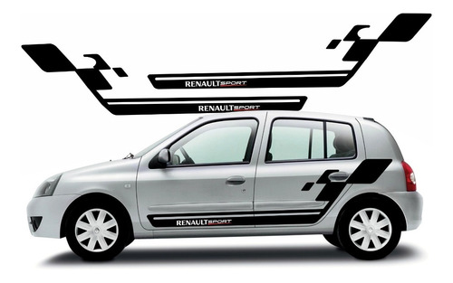 Par Adesivo Faixas Laterais Renault Clio Sport Personalizado
