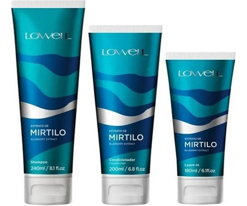  Kit Extrato De Mirtilo Shampoo + Condicionador + Máscara