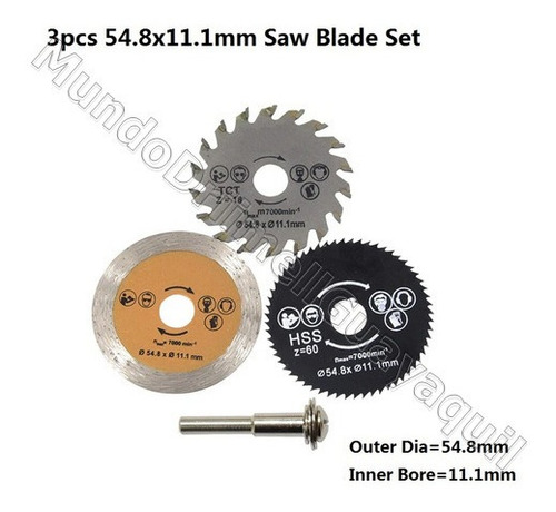 Imagen 3 de 3 de Mini Hoja De Sierra Circular Dremel O Taladro Metal, Plástic
