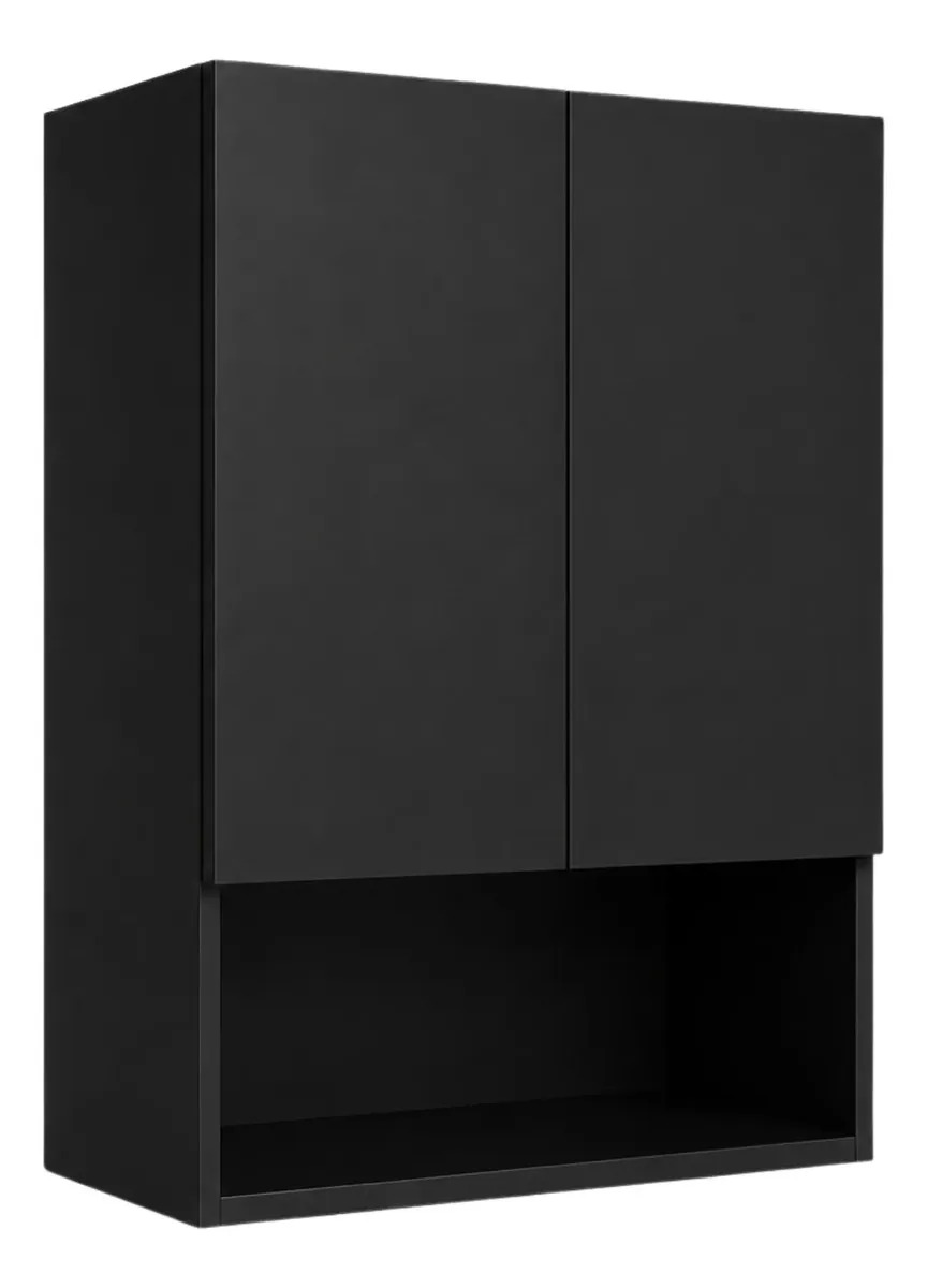Alacena Gabinete De Cocina Moderno Para Colgar 2 Puertas Negro