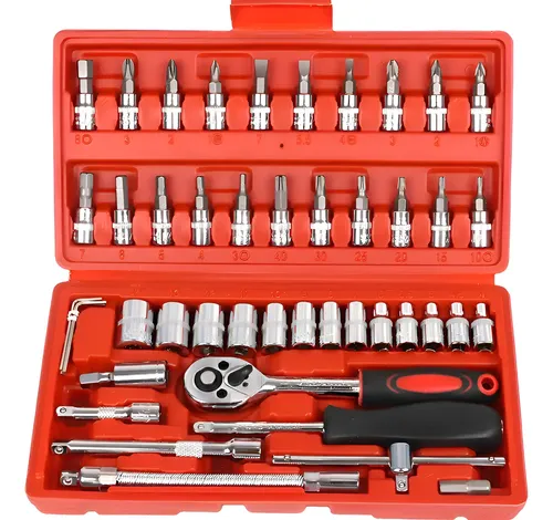 Set Juego De Tubos Llaves Criquet Y Puntas 46 Piezas