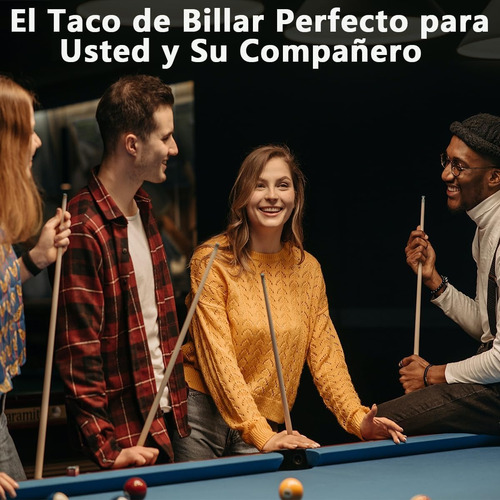 4 Tacos De Billar Desarmable De Maple Profesional Snooker Negro Flecha