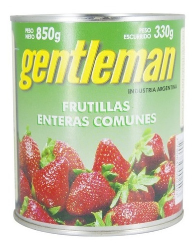 Frutillas Enteras Gentleman X850gr En Pack De 12 Unidades