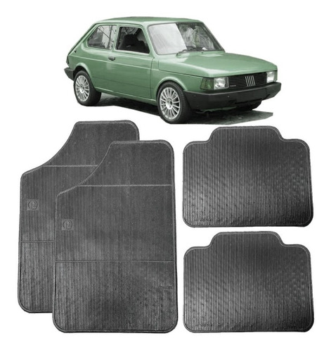 Tapete Carro Borracha Pvc Fiat Uno 147 - 4 Peça Ruchi