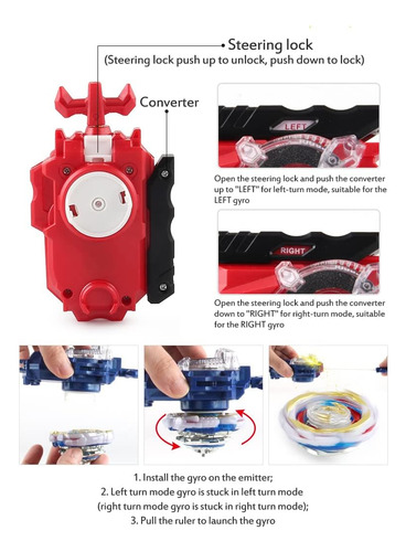 Battling Tops Box Set, Burst Gyro Toys 12 Spinning Tops 2 La