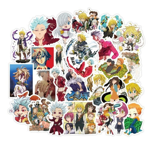 50 Stickers Seven Deadly Sins - Etiquetas Autoadhesivas