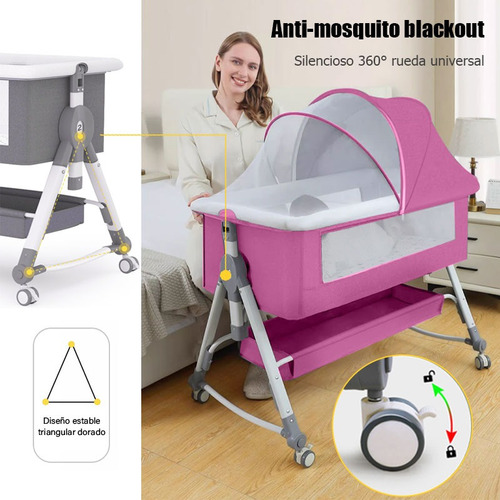 Cuna Corral Bebe Colecho Plegable7en1 Ajustable Y Mosquitero
