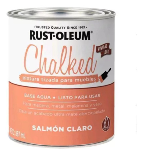 Rust Oleum Chalked Vintage Look pintura tizada mate 0,88 L color salmon claro