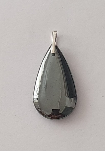 Dije Hematite Gota Chata  En Plata 925 Solo Dije