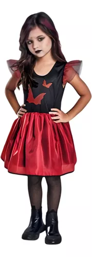 Fantasia Infantil Menina Halloween Morcego Vampiro Barato Luxo Dias Das  Bruxas Bruxinha Vampirinha Wandinha Kit 2 Peças - Meimi Amores - Fantasias  para Crianças - Magazine Luiza