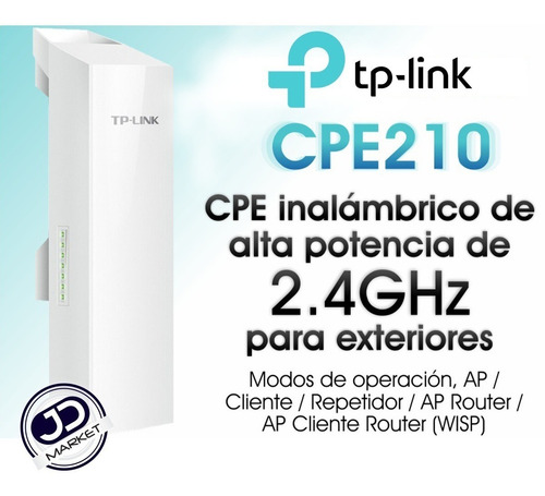 Imagen 2 de 10 de Access Point Para Exteriores 2.4ghz 300mbps, Tp-link Cpe210