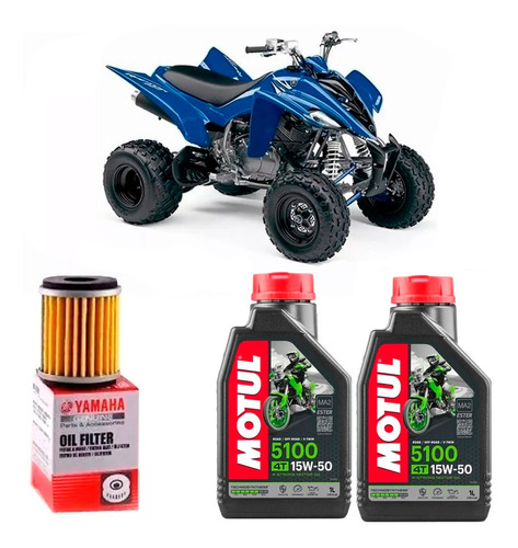 Kit Service Aceite Motul 5100 + Filtro Aceite Raptor 350 Fas