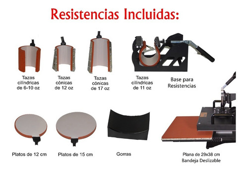 Imagen 5 de 10 de Plancha Sublimacion 8en1 Tlp Único En M L + Impresora + Muestrario M
