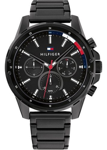 Reloj Tommy Hilfiger 1791935 Hombre Ct Color de la malla Negro Color del bisel Negro Color del fondo Negro