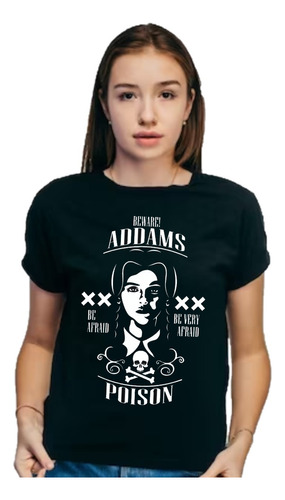 Remera Negra - Merlina Adams - Unisex - Manga Corta - Serie