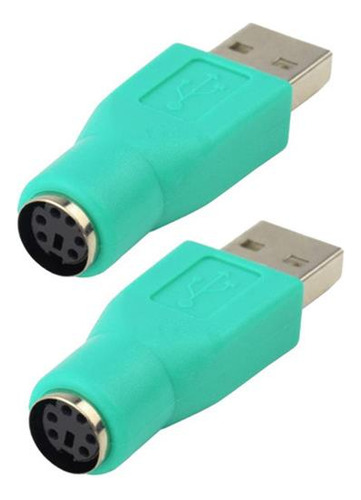 2pcs Plástico Ps2 Teclado Ratón A Usb Tipo A Convertor Con