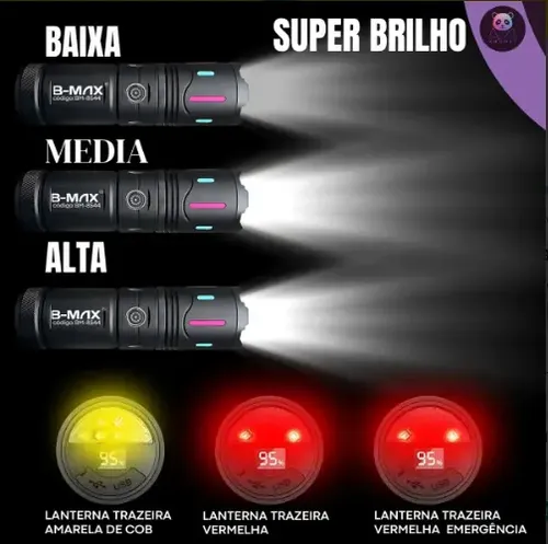 Lanterna Super Brilhante Com Zoom Recarregável B-max Bm-8544