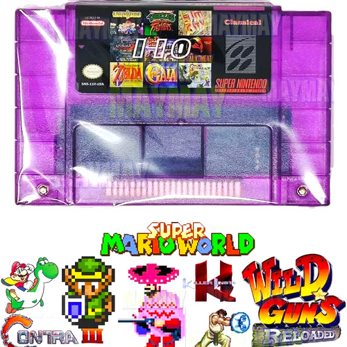 Cartucho Snes 110 1 Mario World Zelda Street F Sunset Riders