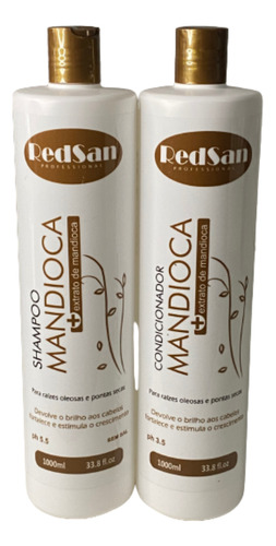 Shampoo E Condicionador Mandioca Kit 1lt Redsan Professional