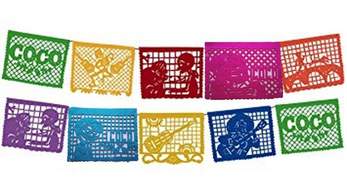 100 Mts De Enramada/papel Picado Diseños Coco Multicolor