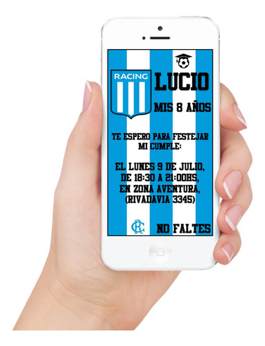 Racing Tarjeta Invitación Digital Personalizada Whatsapp