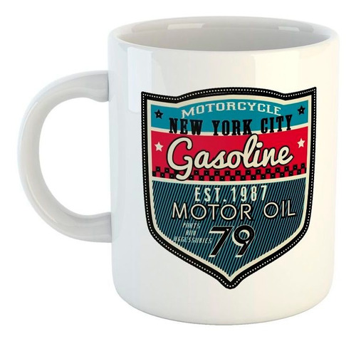 Taza De Ceramica Motorcycle Nyc Gasoline Motor Oil