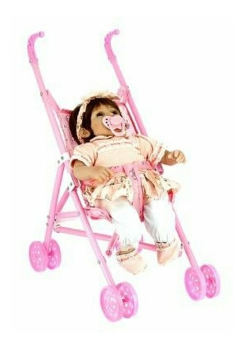 Imagem 3 de 4 de Carrinho De Boneca Dobrável Menina Brinquedo Infantil