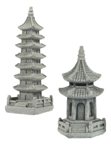 Estatua De Pabellón De Pagoda Con Linterna Japonesa, 2 U