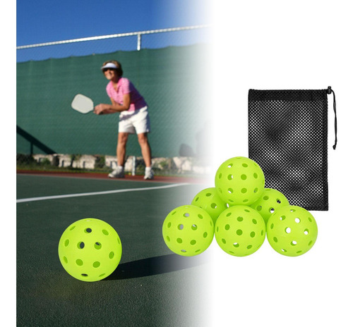 . 6x 40 Hoyos Pickleball Balls Pickle Balls For Juegos Verde