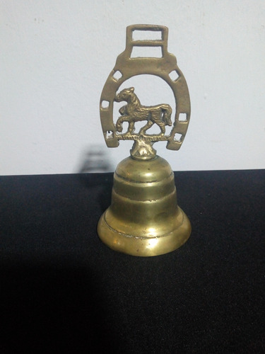 Campana De Bronce Con Figura De Caballo