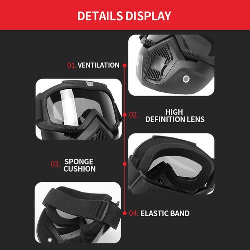 Máscara De Moto Goggles Face, Protector Facial Para Motocros