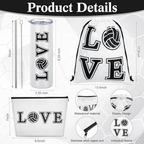 Conjunto Regalo Voleibol Para Mujer: Bolsa, Taza, Cosmético,