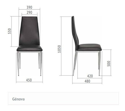 Imagen 5 de 6 de Silla Comedor Caño Cromado Patas Conificadas Tapizada X 2