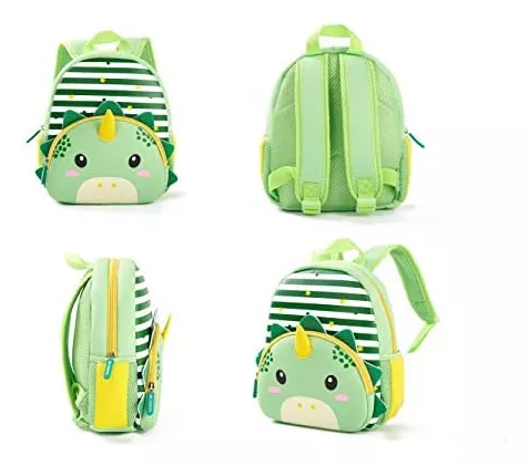 Mochila Impermeable Para Niños De 2 A 5 Años-dinsaurio Verde