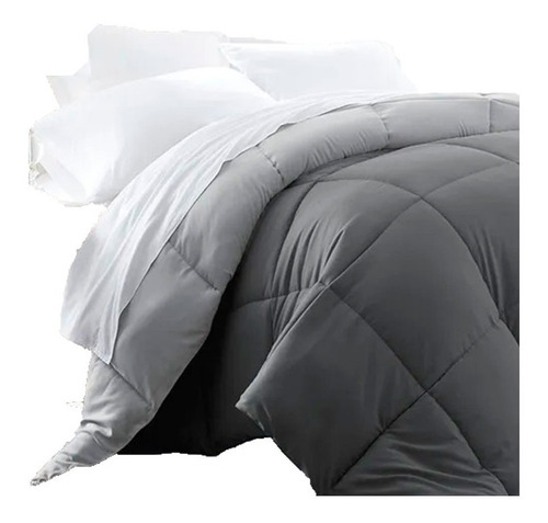 Edredon Queen Size Acolchado Simil Plumon Efecto Duvet Liso