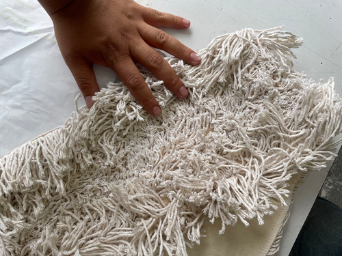Mop Completo 125 Cm De Fibra Larga Para Uso Rudo Y Repuesto Color Blanco